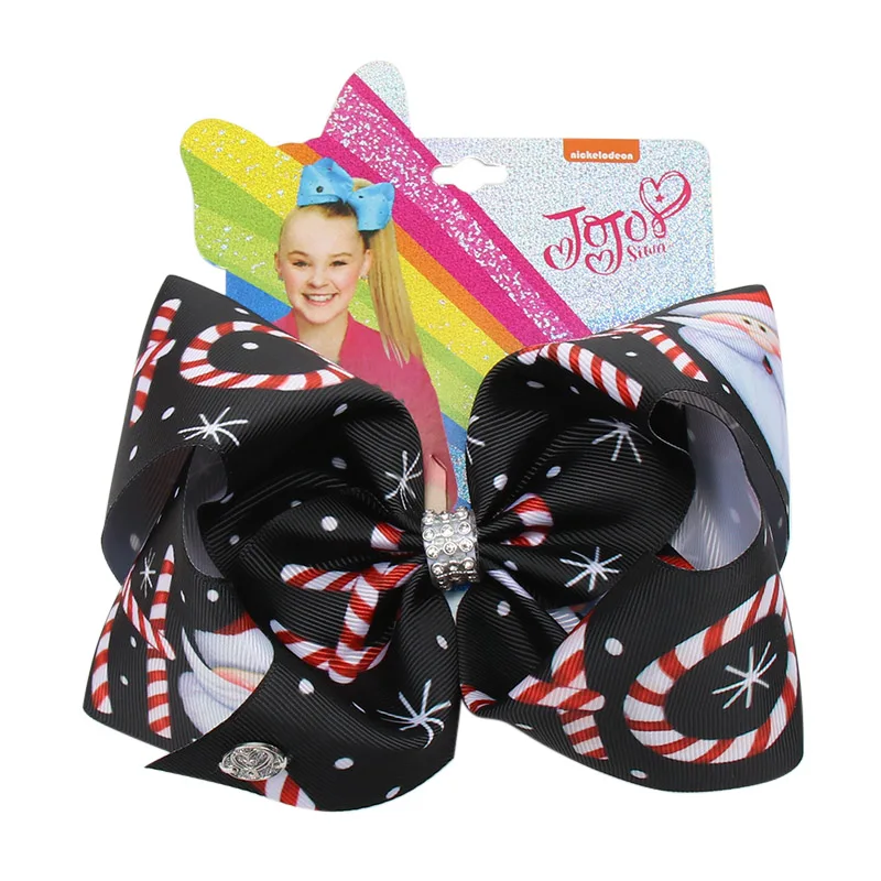25 " Jojo луки для девочек/Jojo Siwa большой единорог рождественские банты для волос для девочек с зажимами бант ручной работы аксессуары для волос - Цвет: 25
