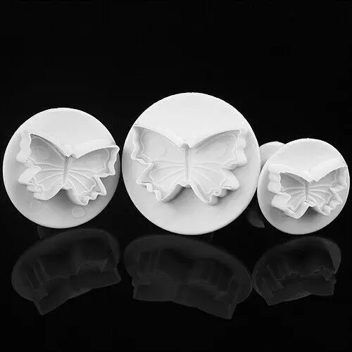 3Pcs/Set Butterfly Shape 3D Plastic Fondant Cake Cookie Sugarcraft Plunger Cutters Mold Decorating Tools | Дом и сад