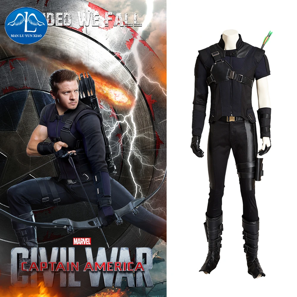 MANLUYUNXIAO Hawkeye косплей Капитан Америка Civil War супергерой Клинтон Френсис Бартон одежда на Хэллоуин, костюмы для детей для мужчин