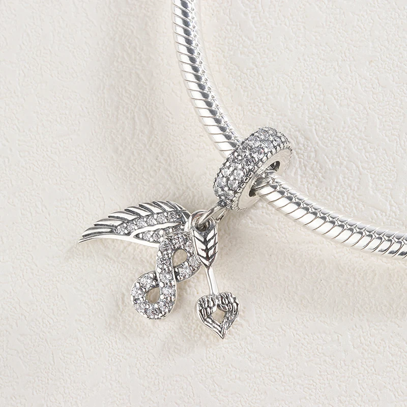 Oneyida 925 серебро стрела крыло Бесконечность Подвески подходят для европейского