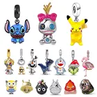 Женский браслет из серебра 925 пробы, с синим драконом и котом