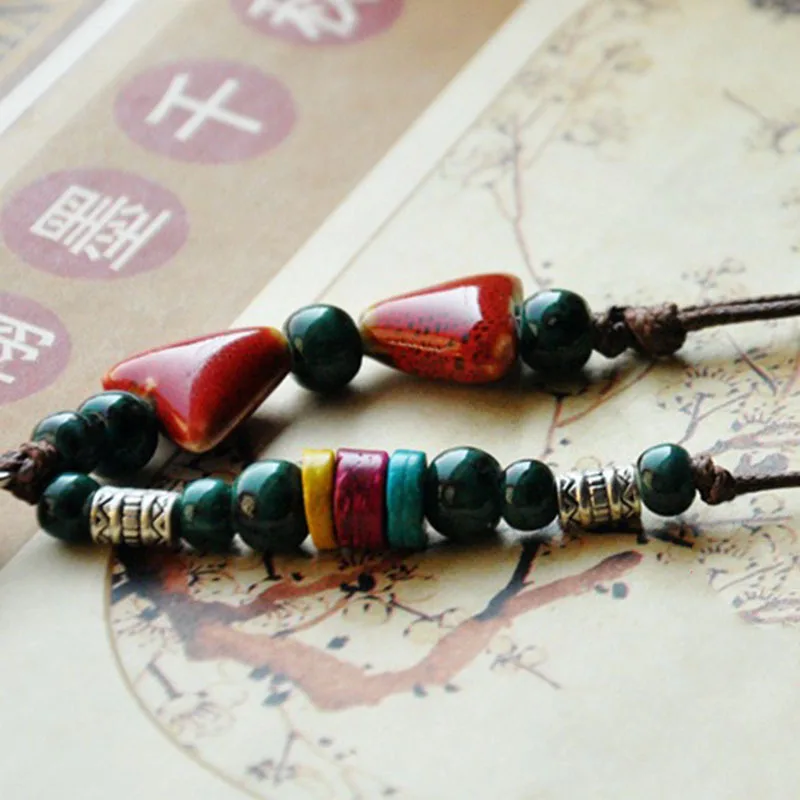 Модные очаровательные керамические разноцветные бусины в национальном стиле