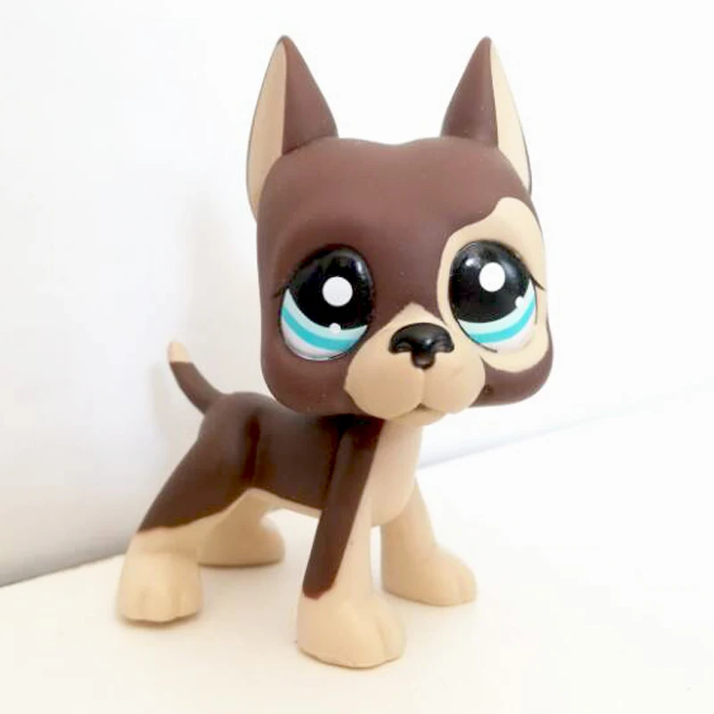 

LPS CAT Real pet shop cute toys Dog Old Original Great Dane #817 BIS brown Animal Figure Kids Gift Blue Eyes Free Shipping