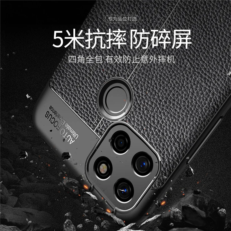 For Cover Realme Narzo 30A Case For OPPO Realme Narzo 30A Capas Shockproof Back Soft Leather For Fundas Realme Narzo 30A Cover