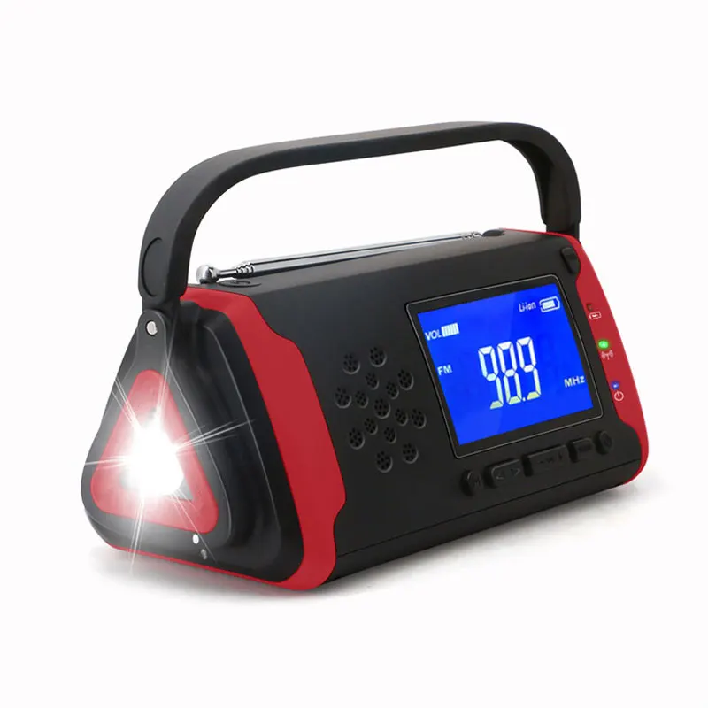 للبيع MD-098 الطوارئ كارثة الوقاية في الهواء الطلق الذاتي الانقاذ المحمولة متعددة الوظائف الشمسية اليد مكرنك شحن راديو LED LightSOS