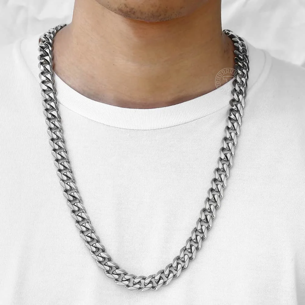 

Ожерелье Davieslee для мужчин и мальчиков, 13 мм, из нержавеющей стали 316L, с панцирным плетением, ювелирные изделия для мужчин, серебристый цвет, п...