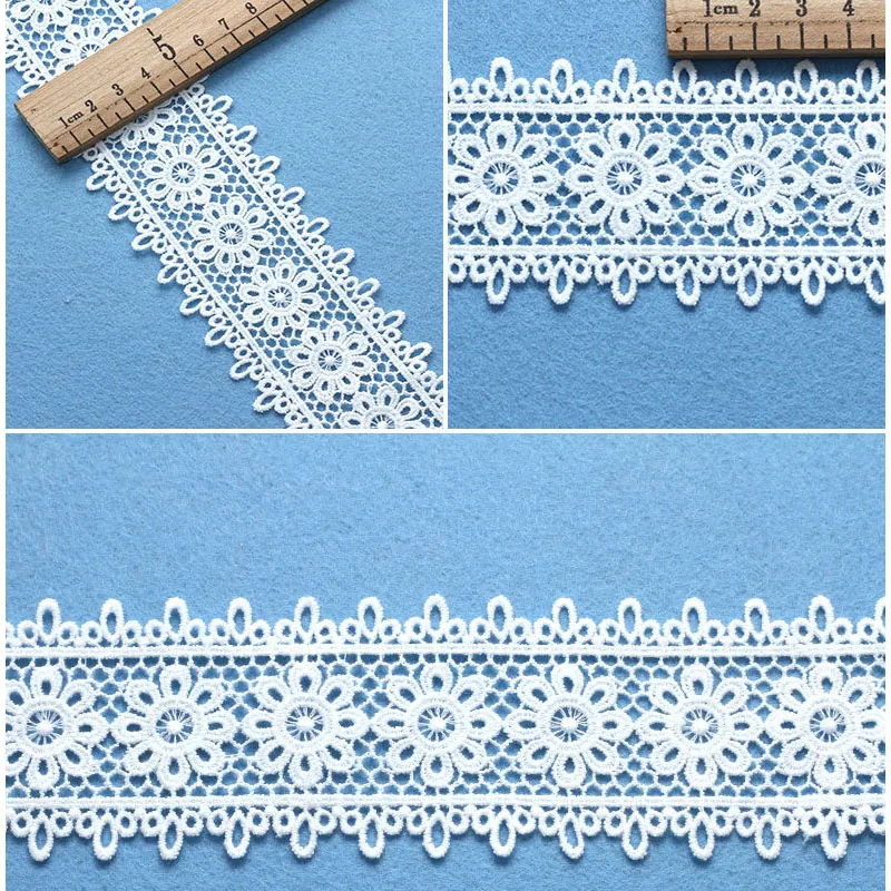 7 Yards Lace Ribbon Embroidered trimmings for sewing accessories Home Furnishing garment dress french style Decoration | Аксессуары для