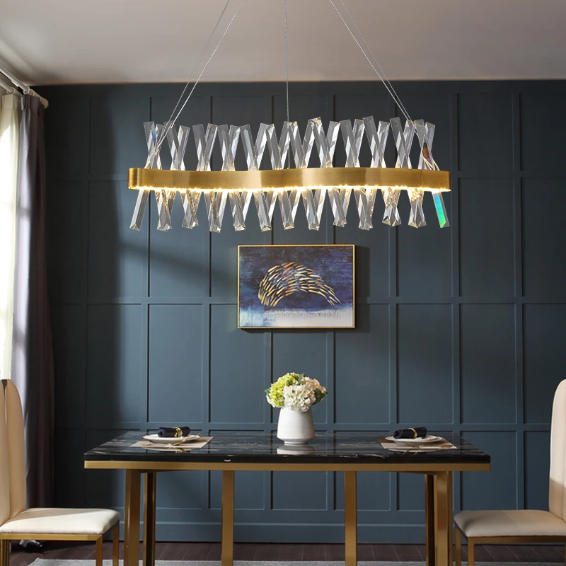 Современная хрустальная подвесная люстра металлический светодиодный