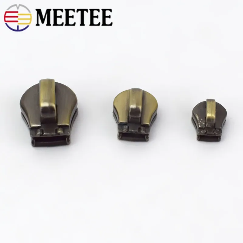 50 шт. Meetee 3#5#8#10# металлическая молния головка Потяните слайдер молния замок сумка багаж одежды DIY Ремкомплект аппаратные средства Аксессуары AP604