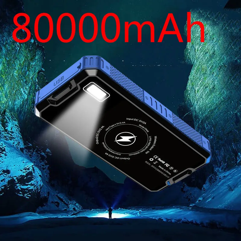 80000mAh Солнечная энергия мобильный телефон портативный внешний аккумулятор для