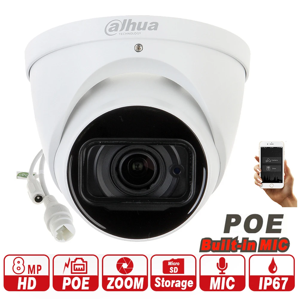 DAHUA IPC HDW5831R ZE IP камера видеонаблюдения 8 Мп WDR IR Eyeball сетевая с POE IP67 IK10 DH