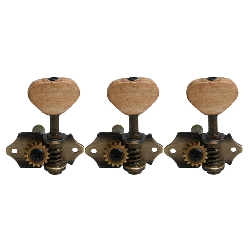 BMDT-6Pcs Vintage Acoustic Guitar String Tuning Pegs Tuners Acacia Knobs 3R3L Bronze | Спорт и развлечения