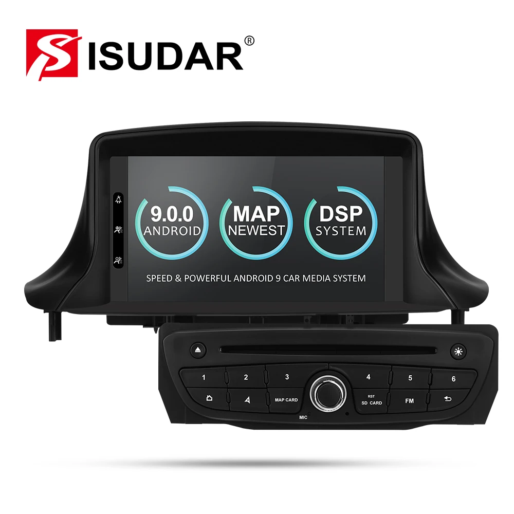 Isudar Автомобильный мультимедийный плеер два Din Android 9 автомобиль dvd-плеер для Renault/Megane 3 Fluence радио FM GSP 4 ядра ram 2G DSP