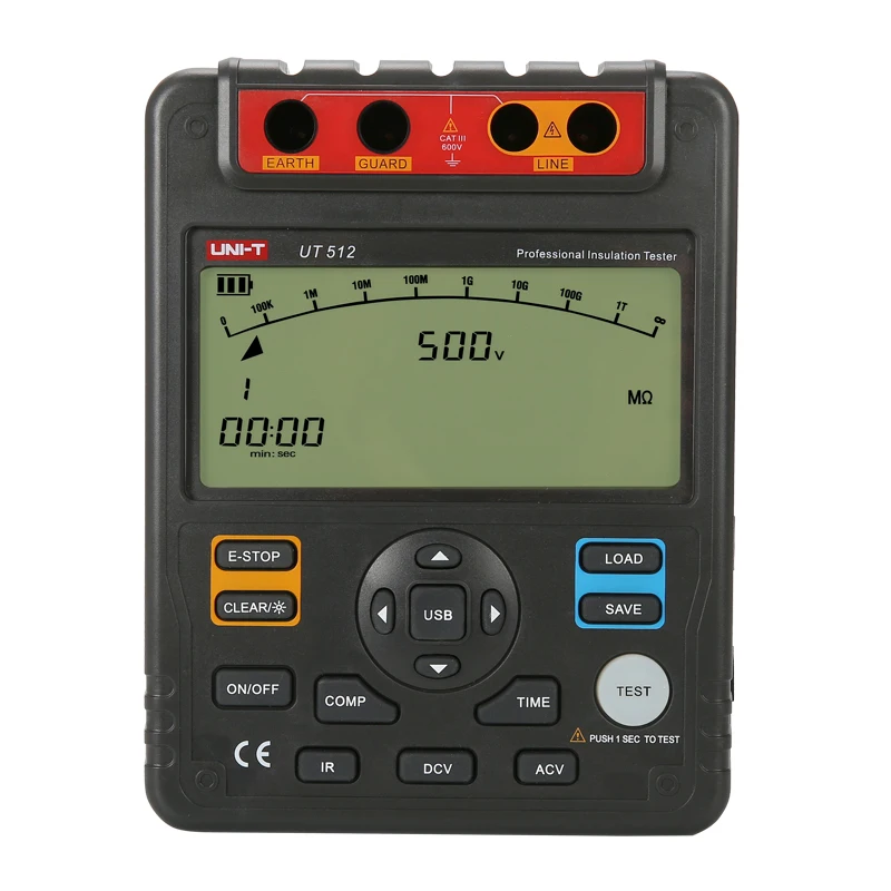 Цифровой тестер сопротивления изоляции UNI T UT512 megohmmeter 500 2500 В измеритель