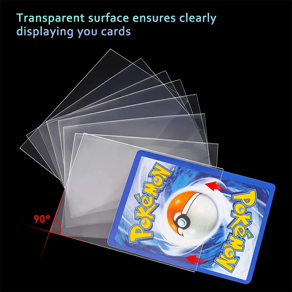 Fundas protectoras para cartas de Pok&eacute;mon, 100 Uds., transparente, VMAX, Yugioh, estuche Protector, carpeta, chico juguete para regalo-2