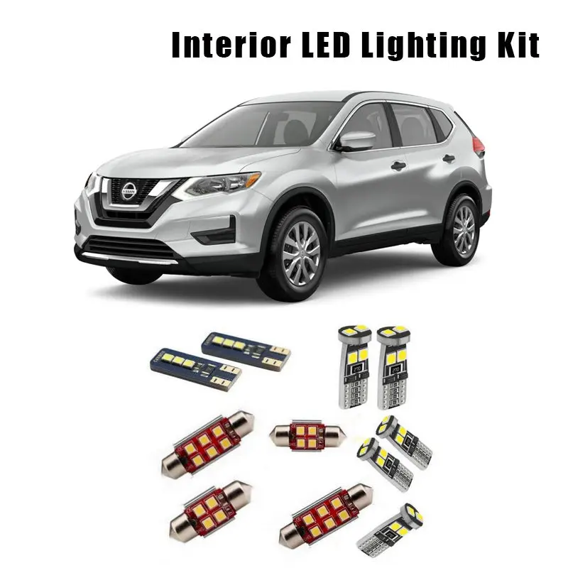 

For Nissan Rogue 2020 6 Bulbs White Canbus LED Interior Dome Roof Trunk Cargo License Plate Light Kit Car Accessories No Error