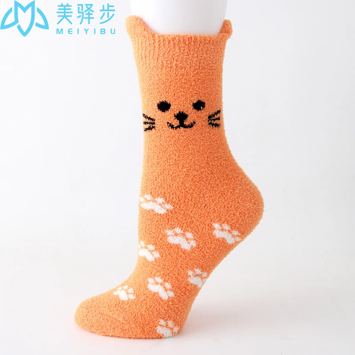 12 Pcs Per Set Winter New Cat Coral Velvet Socks Japanese Cartoon Cute Thick Warm Socks for Girl