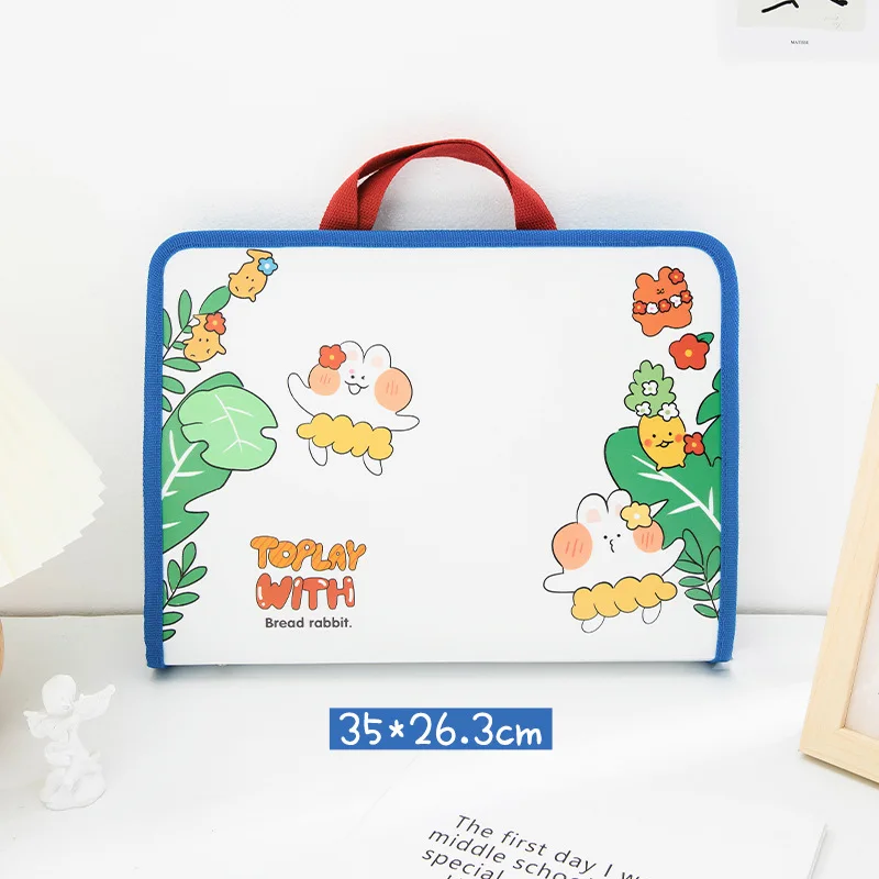 

Korean Cartoon Bear A4 File Bag with Handle Student Kawaii Examination Paper Document Storage Bag Pouch School Supplies