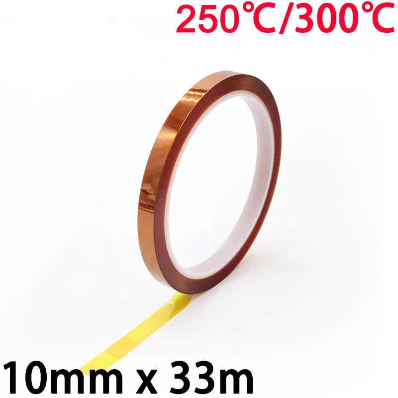 

10mm x 33m 3D Printer Parts High Temperature Resistant Heat BGA Kapton Polyimide Insulating Thermal Insulation Adhesive Tape