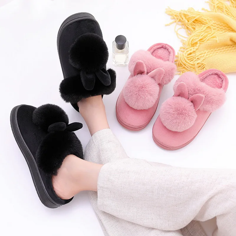 

2023 Winter Slippers Warm Shoes Sandals Fur Thicken Soft Sole Women'S Anti Slip Home Plush Slides Indoor Flip-Flop