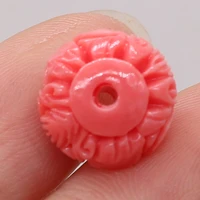 10pcs natural red coral beads through hole isolation bead for jewelry making diy necklace earrings bracelet accessory
