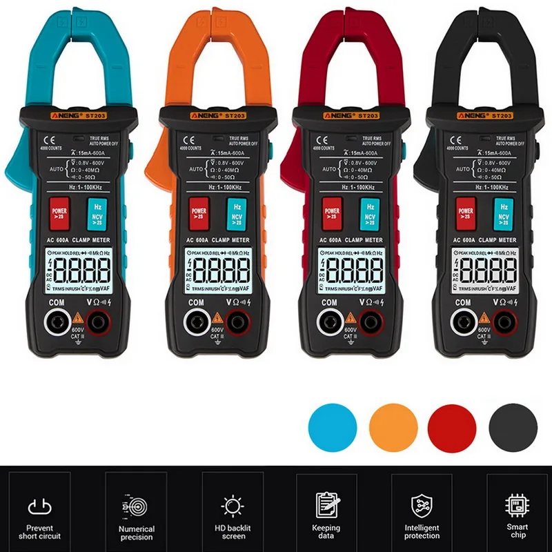 Цифровой мультиметр-зажим ST203 измеритель частоты сопротивления Бесконтактный