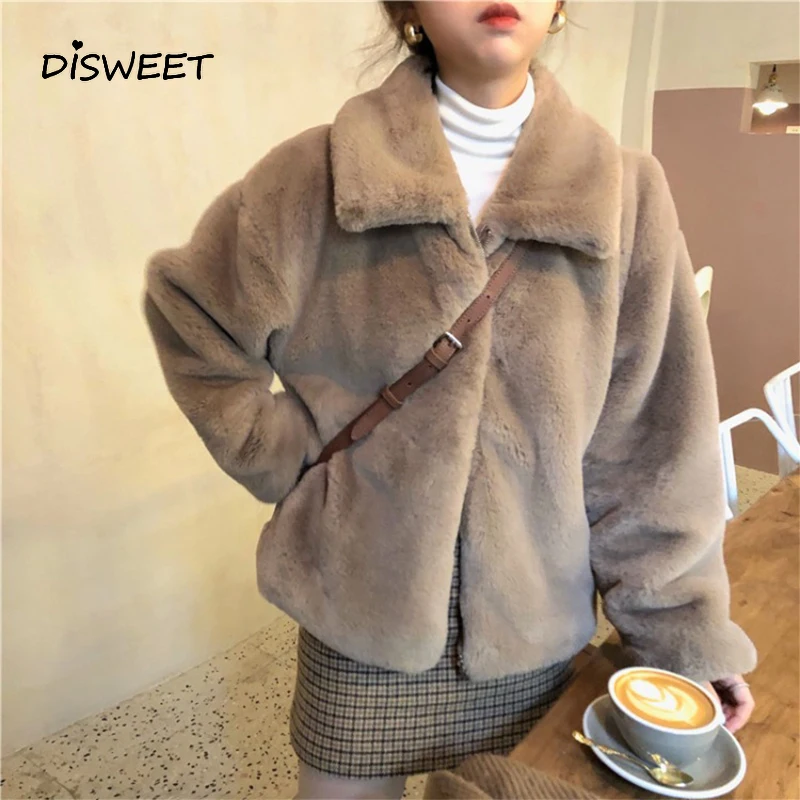 

Thick Solid Jacket Woman College Style Loose Long Sleeve Lapel Coat Women Simplicity Warm Slim Ladies Jacket 2020