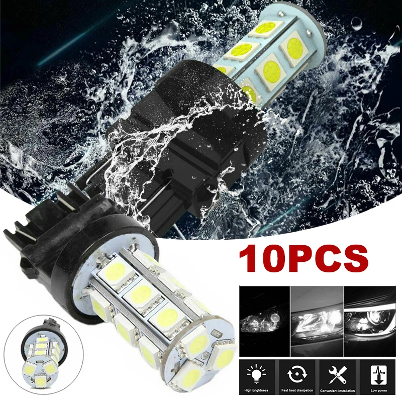 

10x 3157 18SMD LED Tail Brake Stop Backup Reverse Turn Light Bulb White 6000K Led Lights Car Accessories