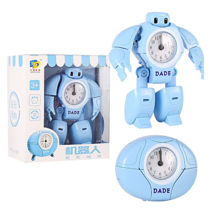 blue No Battery Креативный робот-будильник, настольные часы, 2 модели, форма для путешествий, часы для пробуждения, настольные часы с иглой, студенческие Детские подарки на день рождения - Цвет: blue No Battery