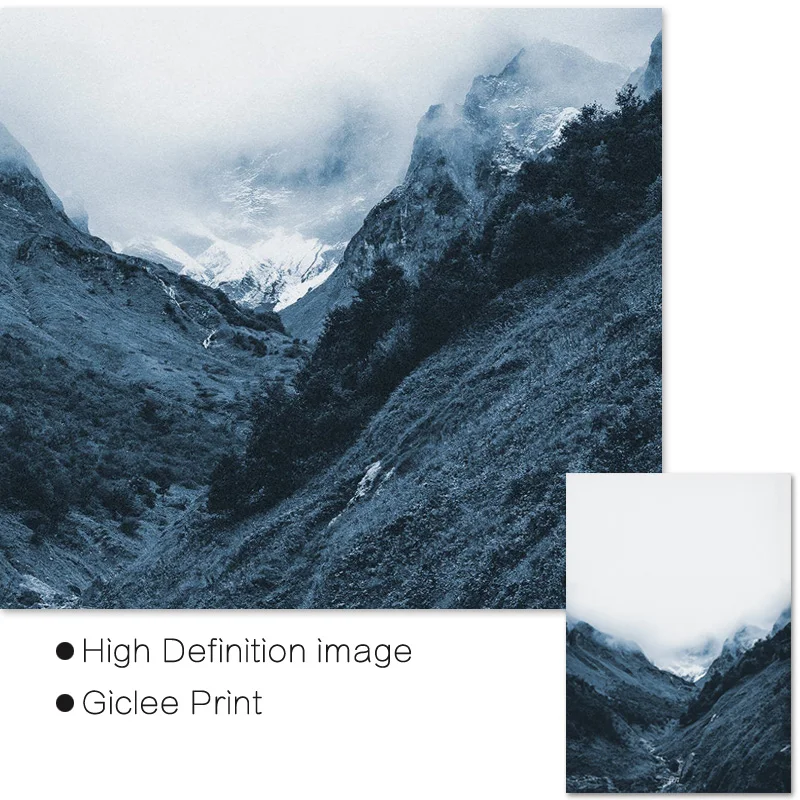 Картины с изображением горы Индиго современные минималистичные плакаты принтом