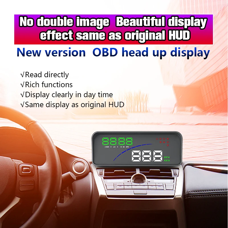 HUD OBD красочные HD Smart Head Up многофункциональный дисплей скорость RPM расход топлива