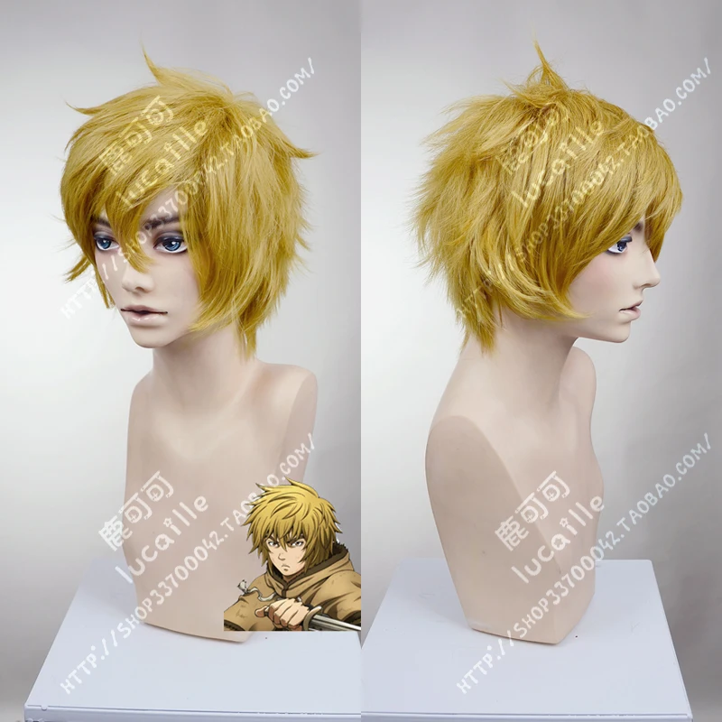 Аниме Vinland Saga Thorfinn косплей парик Короткие Золотые термостойкие синтетические волосы парики+ парик колпачок