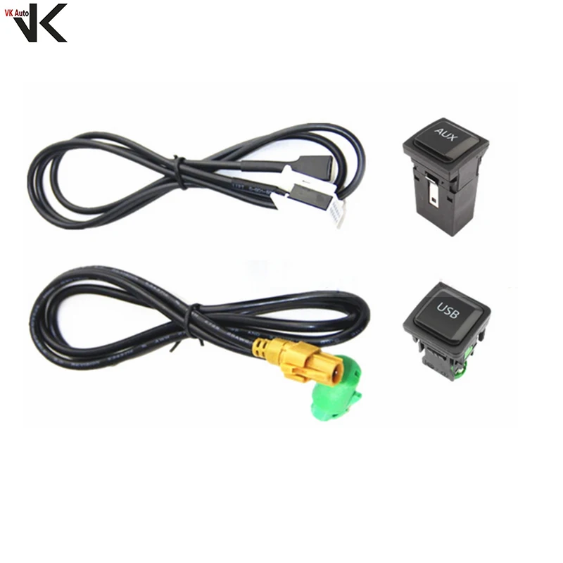 

RCD510 RNS315 RCD310 Car USB AUX data Adapter Switch Button Cable wiring harness For VW Golf 5 6 MK6 5 MK5 Rabbit Scirocco