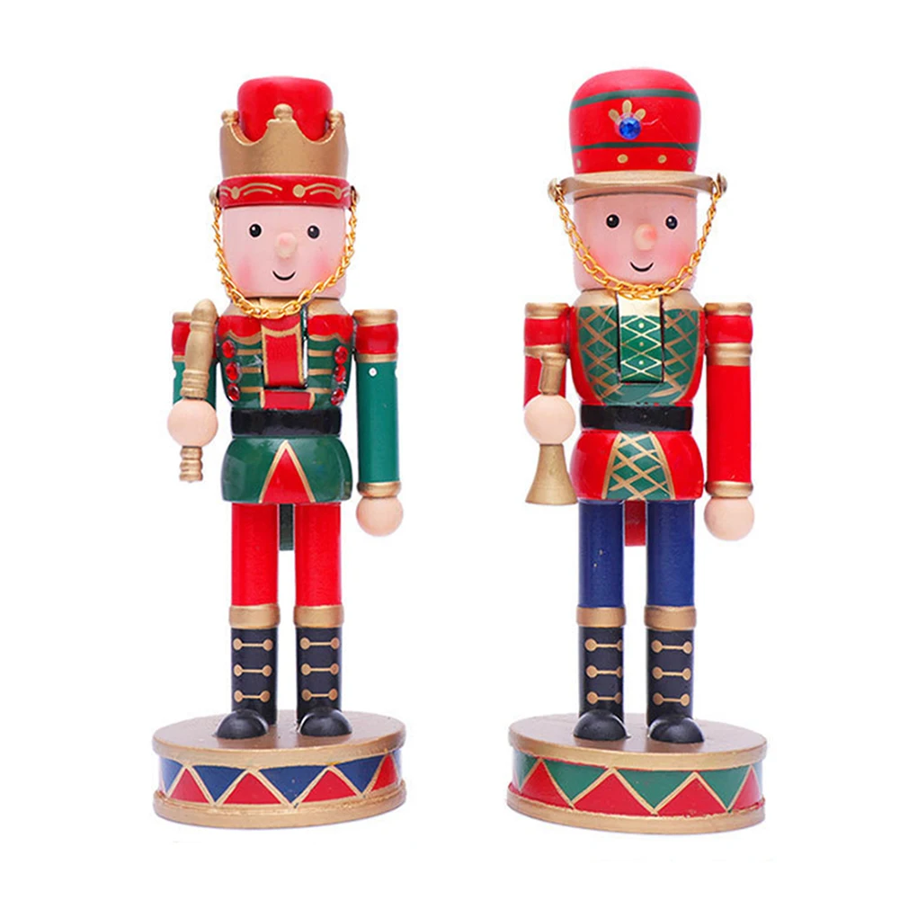 

Wooden Nutcracker Decoration Kids Toy Table Desktop Standing Dolls Miniature Figurine Crafts Christmas New Year Ornaments Decor