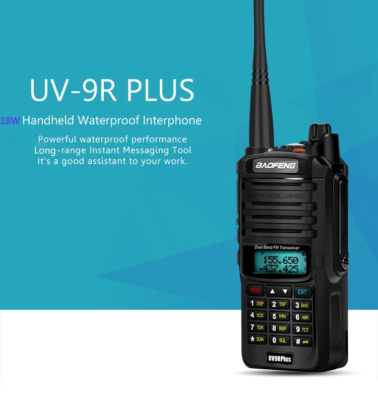 2021 New 10W Baofeng UV-9R plus Waterproof Walkie talkie Two Way Radio Long Range 25km Cb Radio Comunicador Baofeng Uv 9r Plus