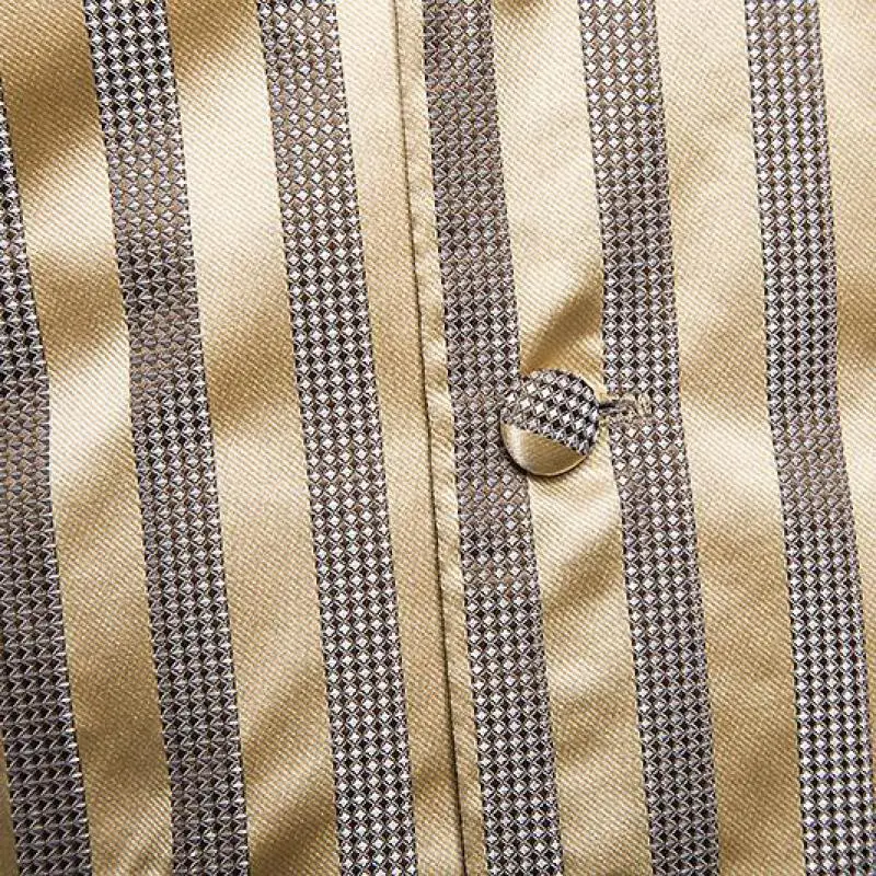 

Men Paillette Waistcoat Luxurious Gold White Black Gray Striped Wedding Groom Vest Gilet Homme DJ Bar Singers Costume US XXL