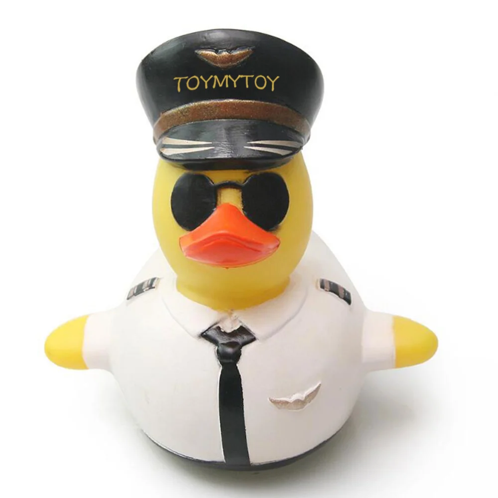 

1Pc Baby Shower Rubber Duck Pilot Duck Water Creative Cartoon Shower Floating Baby Swimming