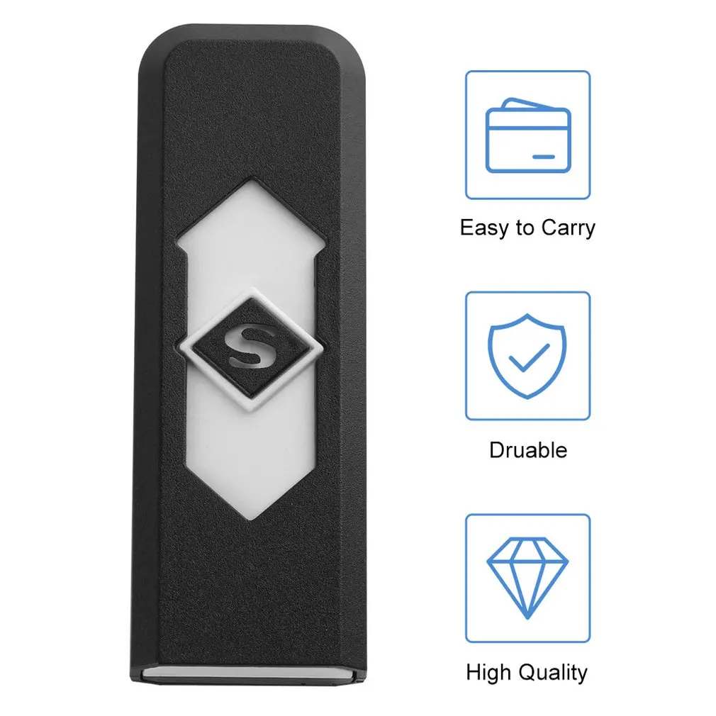 Electronic USB Cigarette Lighter Windproof Ultra-thin No Gas Rechargeable Flameless Electric Arc Cigar |