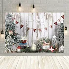 Avezano Рождественский фон для фотосъемки белая деревянная стена сосновая елка звезда новорожденный портрет Декор Фон для фотосъемки студия