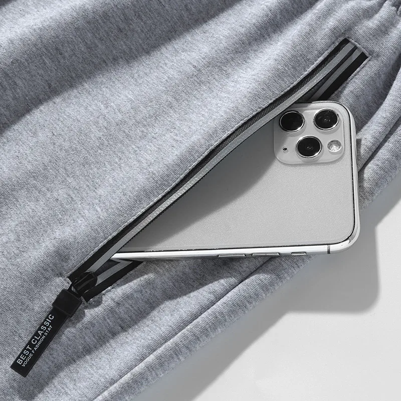 

5XL New Summer Men's Middle Length Pant Solid Casual Slim Stretch Sweatpants Men Jogger Cropped Trousers Male Fitness Workout