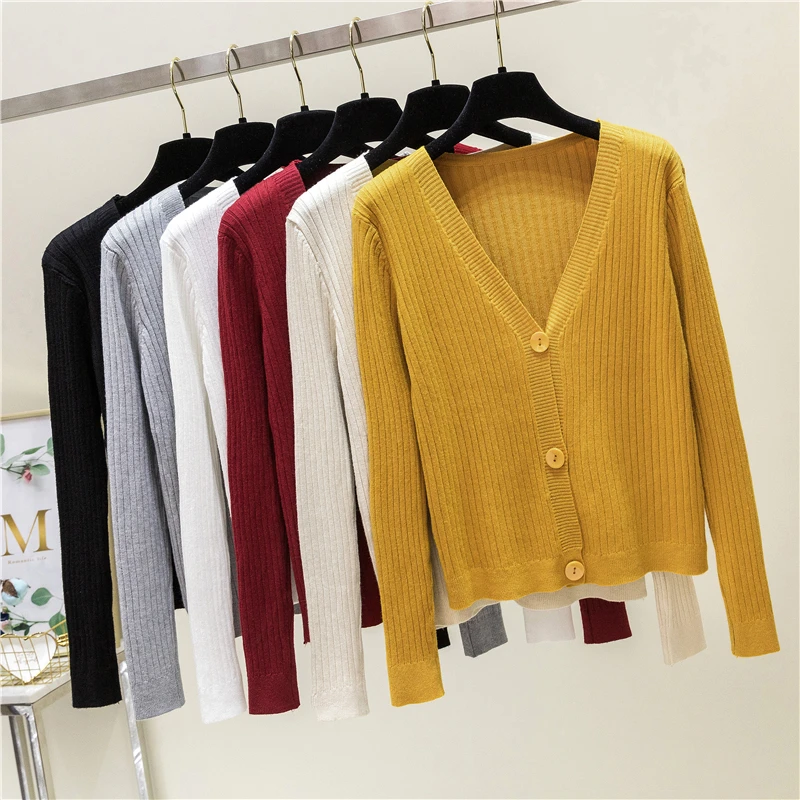 Кардиган женский весенний трикотаж для осени и кардиган с длинным рукавом
