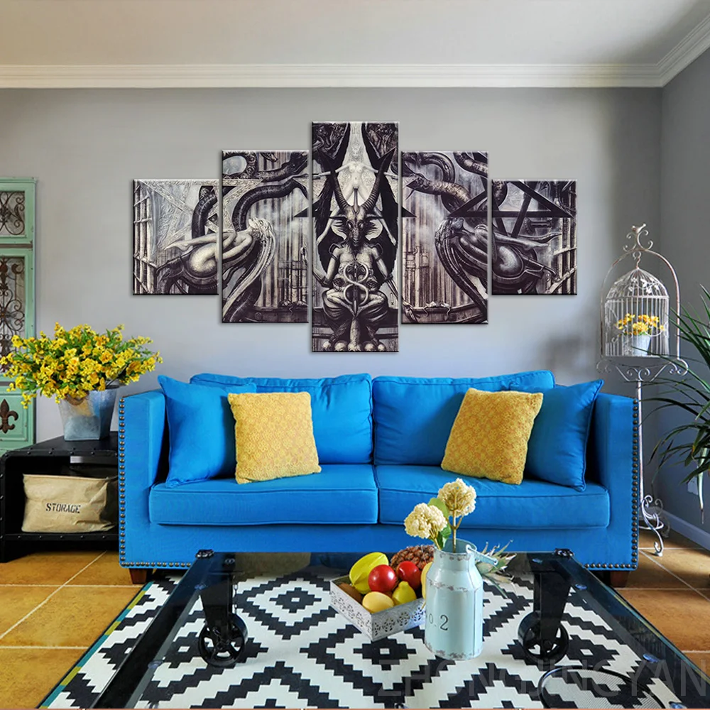 Картина на холсте инопланетянин художественное продвижение Baphomet 5 штук фотообои
