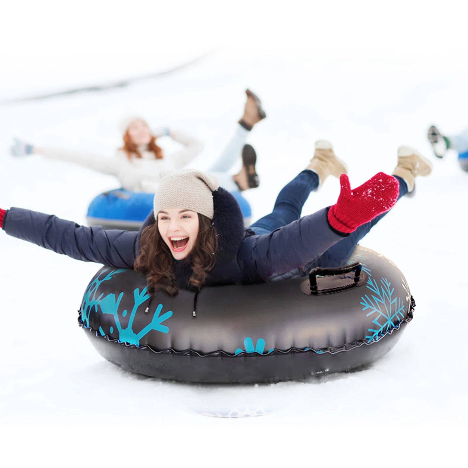 

Outdoor Inflatable Snow Tube Deep Seat Safe Handle Airtight Seam PVC Children Adult Snow Tube Toy Skiing Accessories