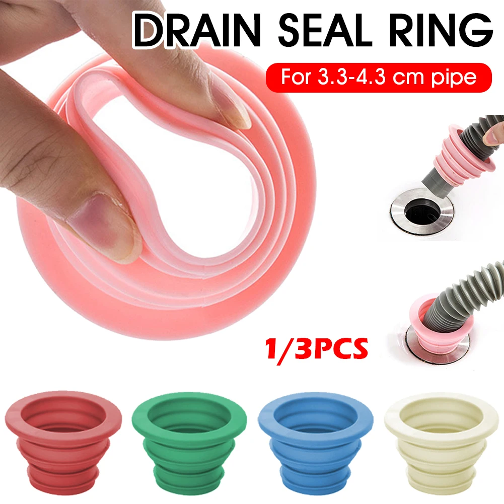 

1/3Pcs Sewer Pipeline Deodorant Silicone Ring Washer Tank Sewer Pool Floor Drain Ring Sealing Seal Plug Pest Control Dropship