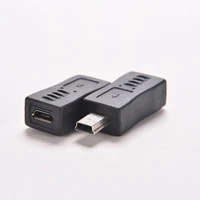 2pcs black micro usb female to mini usb male adapter charger converter adaptor drop shipping