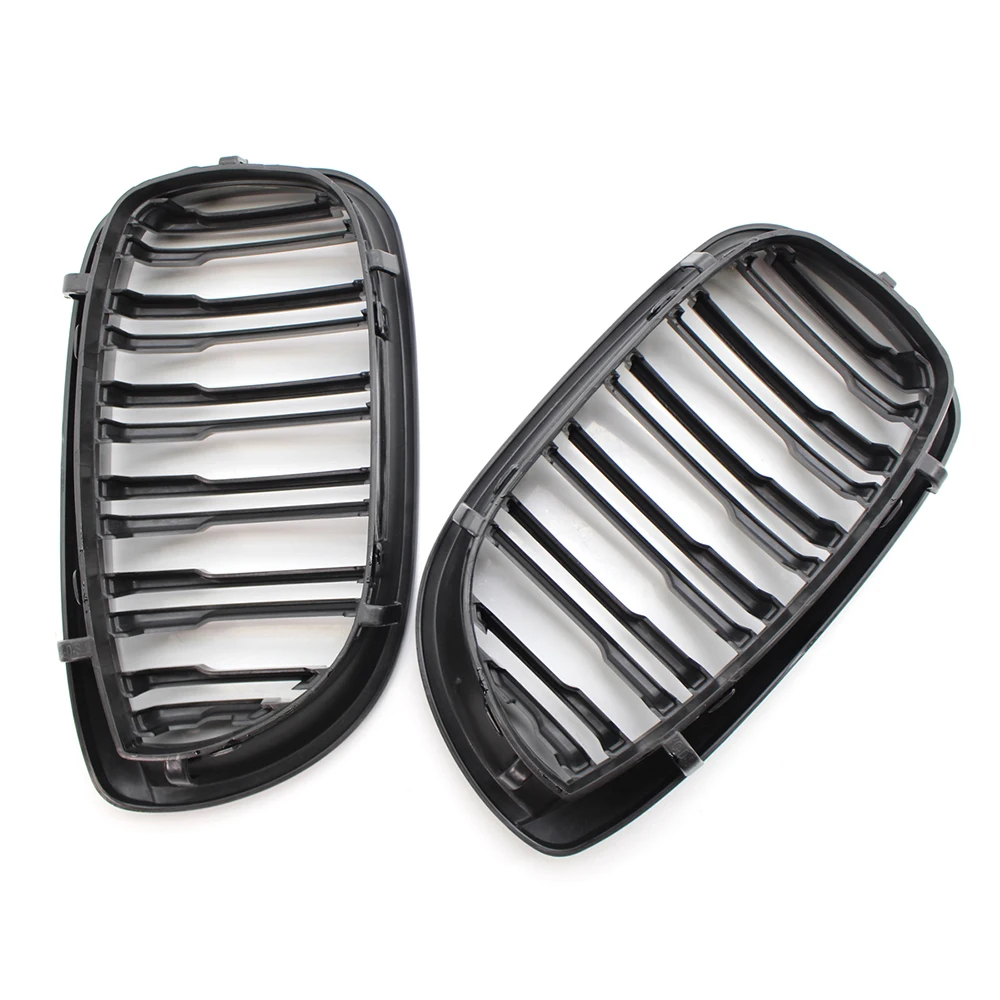 Глянцевая черная 2 линейная решетка для радиатора с двойной косой 3 серии E46