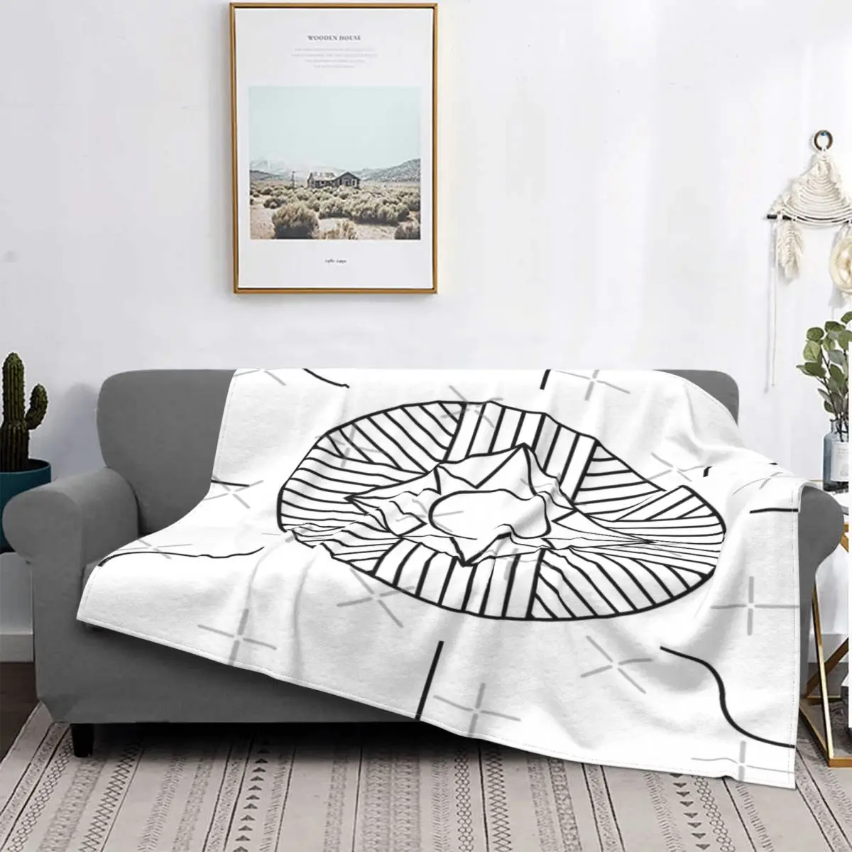

Manta a cuadros para cama, colcha Thermal, color negro, Sol