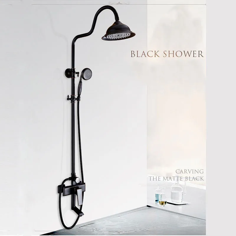 Набор душевых смесителей для ванной комнаты черная система душевого душа