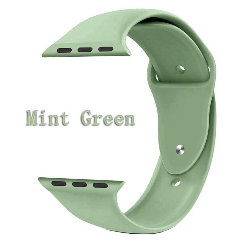 Mint Oulucci Одноцветный ремешок для apple watch 38 мм/40 мм/42 мм/44 мм спортивный ремешок силиконовый ремешок аксессуары для apple watch 5/4/3/2/1 - Цвет ремешка: Mint