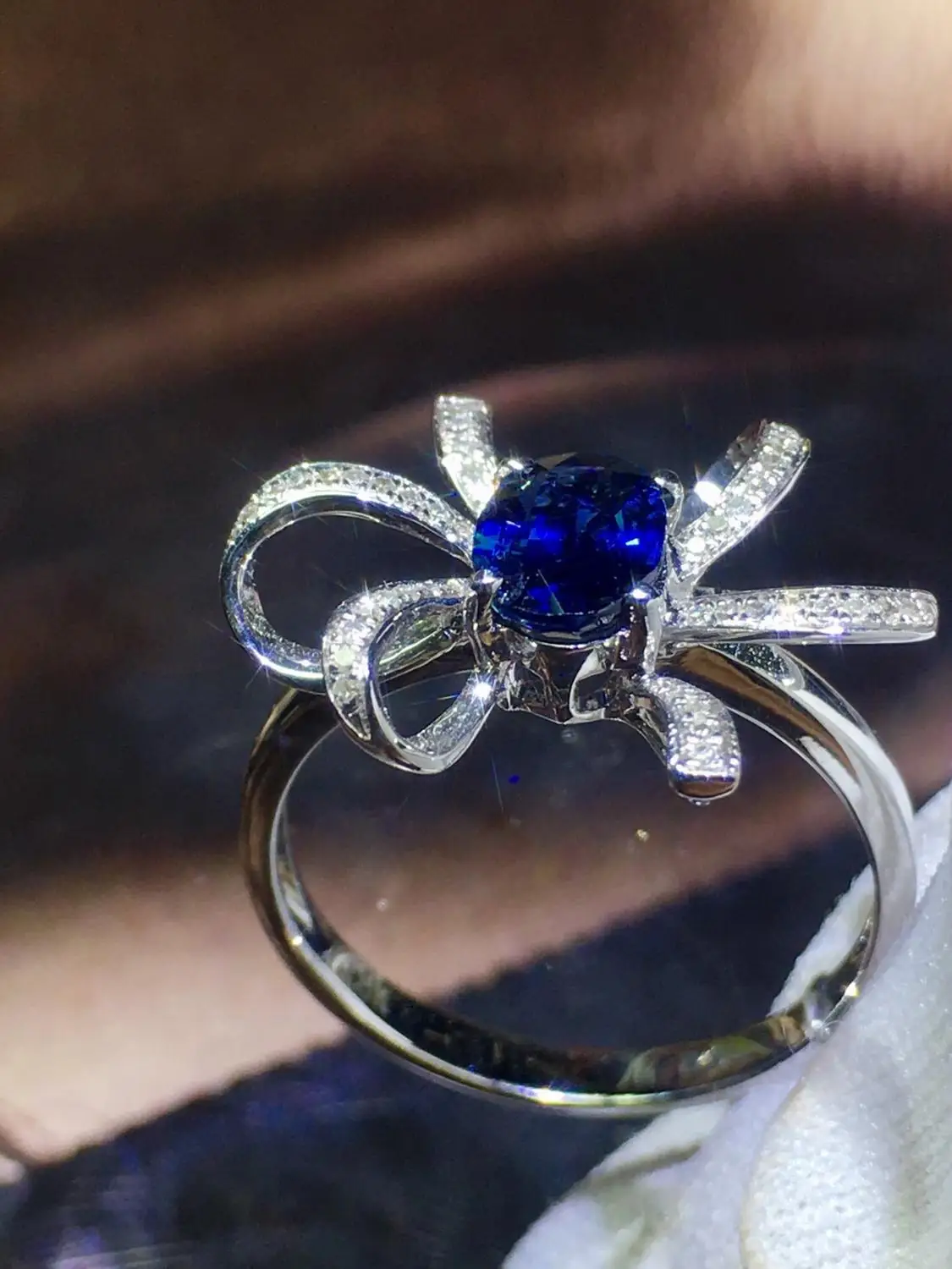820 кольцо с синим сапфиром 1.15ct Настоящее чистое 18 K натуральный драгоценный камень, синий сапфир 18 k золото бриллианты камень женское кольцо